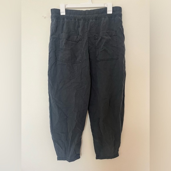 Zara The Simone Barrel Fit Pants Drawstring Waist Zipper Ankle Tapered - Picture 7 of 15